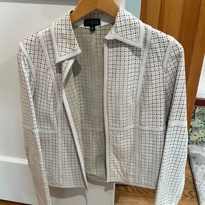 White leather eyelet jacket